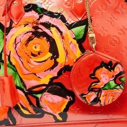 Louis Vuitton Orange Sunset Monogram Vernis Limited Edition Stephen Sprouse Roses Alma GM Bag