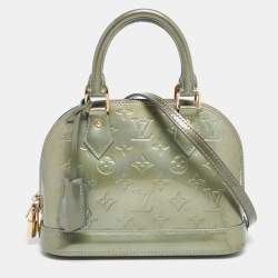 Louis Vuitton Monogram Vernis Alma BB Bag Olive Green GHW