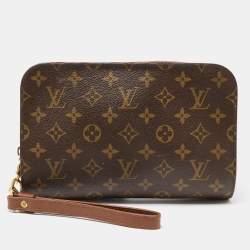 LOUIS VUITTON Orsay Monogram Canvas Clutch Bag Brown-US