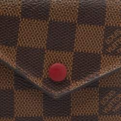 Pre Owned Louis Vuitton Damier Ebene Canvas Victorine Wallet