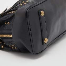 Pre Owned Louis Vuitton Black Leather Limited Edition Riveting Bag