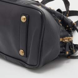 Pre Owned Louis Vuitton Black Leather Limited Edition Riveting Bag
