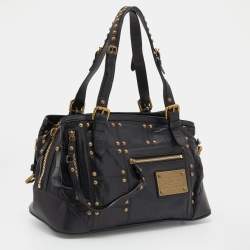 Pre Owned Louis Vuitton Black Leather Limited Edition Riveting Bag