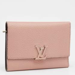 Pre Owned Louis Vuitton Magnolia Leather Capucines Compact Wallet