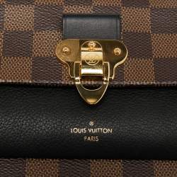 Pre Owned Louis Vuitton Black Damier Ebene Canvas and Leather Vavin Wallet on Chain