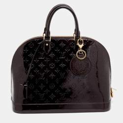Pre Owned Louis Vuitton Amarante Monogram Vernis Alma GM Bag