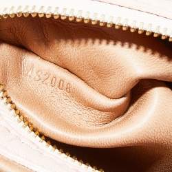 Pre Owned Louis Vuitton Poudre Ostrich Limited Edition Frame Speedy Bag