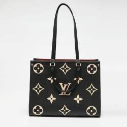 Louis Vuitton OnTheGo mm Giant Monogram Leather Shoulder Bag Bicolor
