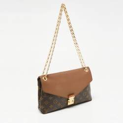 Pre Owned حقيبة لوي فيتون بالاس جلد وكانفاس مونوغرامي برونزي بسلسلة