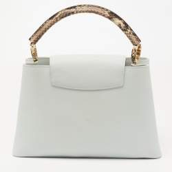 Louis Vuitton Jade Taurillon Leather and Python Capucines MM Bag