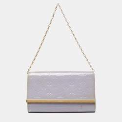 Louis Vuitton Ana Patent Leather Vernis Lilac Chain Clutch Strap