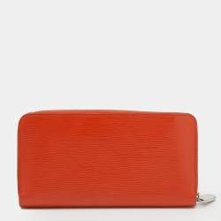 Pre Owned محفظة لوي فيتون زيبي جلد إيبي أحمر