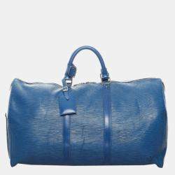 Pre Owned Louis Vuitton Blue Epi Leather Keepall 50 Bag