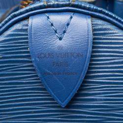 Pre Owned Louis Vuitton Blue Epi Leather Keepall 50 Bag