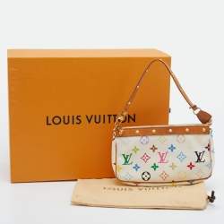 مملوكة مسبقًا Louis Vuitton White Multicolore Monogram Canvas Pochette Accessories
