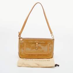 Pre Owned Louis Vuitton Beige Monogram Vernis Mallory Square Bag