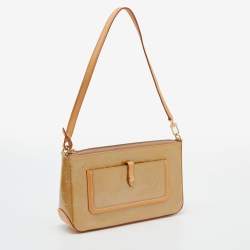 Pre Owned Louis Vuitton Beige Monogram Vernis Mallory Square Bag