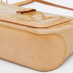 Pre Owned Louis Vuitton Beige Monogram Vernis Mallory Square Bag