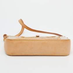 Pre Owned Louis Vuitton Beige Monogram Vernis Mallory Square Bag