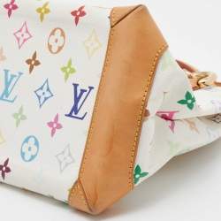 Pre Owned Louis Vuitton White Multicolore Monogram Canvas Audra Bag