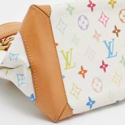 Pre Owned Louis Vuitton White Multicolore Monogram Canvas Audra Bag