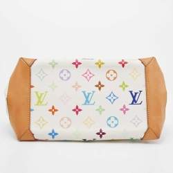 Pre Owned Louis Vuitton White Multicolore Monogram Canvas Audra Bag