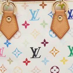 Pre Owned Louis Vuitton White Multicolore Monogram Canvas Audra Bag