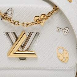 مملوكة مسبقًا Louis Vuitton White Epi Leather Twist Love Lock Charms MM Bag