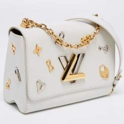 مملوكة مسبقًا Louis Vuitton White Epi Leather Twist Love Lock Charms MM Bag