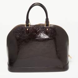 Pre Owned Louis Vuitton Amarante Monogram Vernis Alma GM Bag