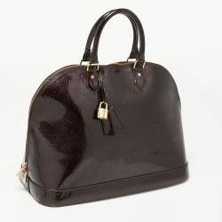 Pre Owned Louis Vuitton Amarante Monogram Vernis Alma GM Bag