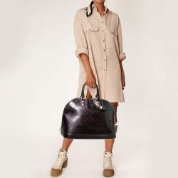 Pre Owned Louis Vuitton Amarante Monogram Vernis Alma GM Bag