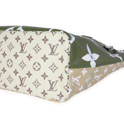 Louis Vuitton Khaki White Monogram Giant Neverfull MM Bag