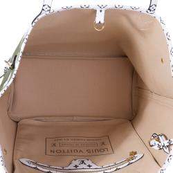 Louis Vuitton Khaki White Monogram Giant Neverfull MM Bag