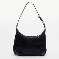 Pre Owned Louis Vuitton Black Monogram Satin Mini Boulogne Bag