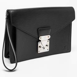 Pre Owned حقيبة كلتش لوي فيتون سيليه دراغون جلد إيبي أسود