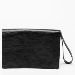 Pre Owned حقيبة كلتش لوي فيتون سيليه دراغون جلد إيبي أسود