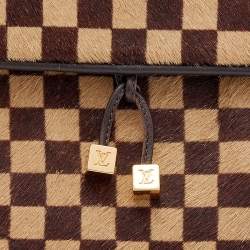 Pre Owned Louis Vuitton Damier Ebene Calf Hair Limited Edition Sauvage Gazelle Bag