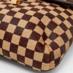 Pre Owned Louis Vuitton Damier Ebene Calf Hair Limited Edition Sauvage Gazelle Bag