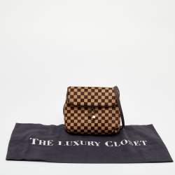 Pre Owned Louis Vuitton Damier Ebene Calf Hair Limited Edition Sauvage Gazelle Bag