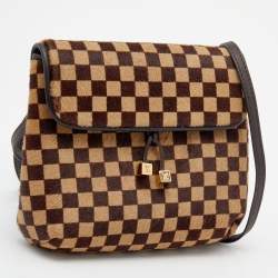 Pre Owned Louis Vuitton Damier Ebene Calf Hair Limited Edition Sauvage Gazelle Bag