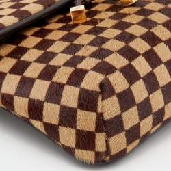 Pre Owned Louis Vuitton Damier Ebene Calf Hair Limited Edition Sauvage Gazelle Bag