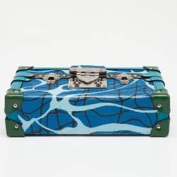 Pre Owned Louis Vuitton Multicolor Aqua Epi Leather Limited Edition Petite Malle Bag