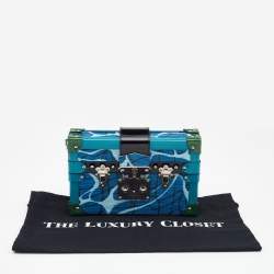 Pre Owned Louis Vuitton Multicolor Aqua Epi Leather Limited Edition Petite Malle Bag