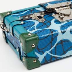Pre Owned Louis Vuitton Multicolor Aqua Epi Leather Limited Edition Petite Malle Bag