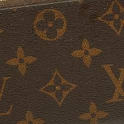 Pre Owned محفظة لوي فيتون بورتوفيلل كليمينس كانفاس مونوغرامي بسحاب مستدير