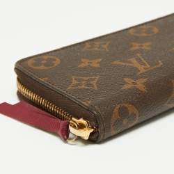 Pre Owned محفظة لوي فيتون بورتوفيلل كليمينس كانفاس مونوغرامي بسحاب مستدير