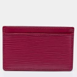 مملوكة مسبقًا حافظة بطاقات لوي فيتون جلد إيبي وردية بونديشيري