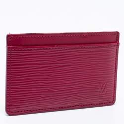 مملوكة مسبقًا حافظة بطاقات لوي فيتون جلد إيبي وردية بونديشيري