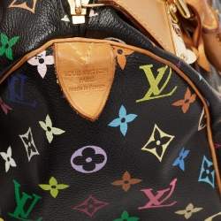 Pre Owned Louis Vuitton Black Monogram Multicolore Canvas Speedy 30 Bag